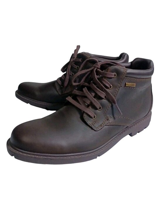 NEW Rockport Men\'s 10 Rugged Bucks Waterproof Chukka Boot DARK TAN COLOR main image 7